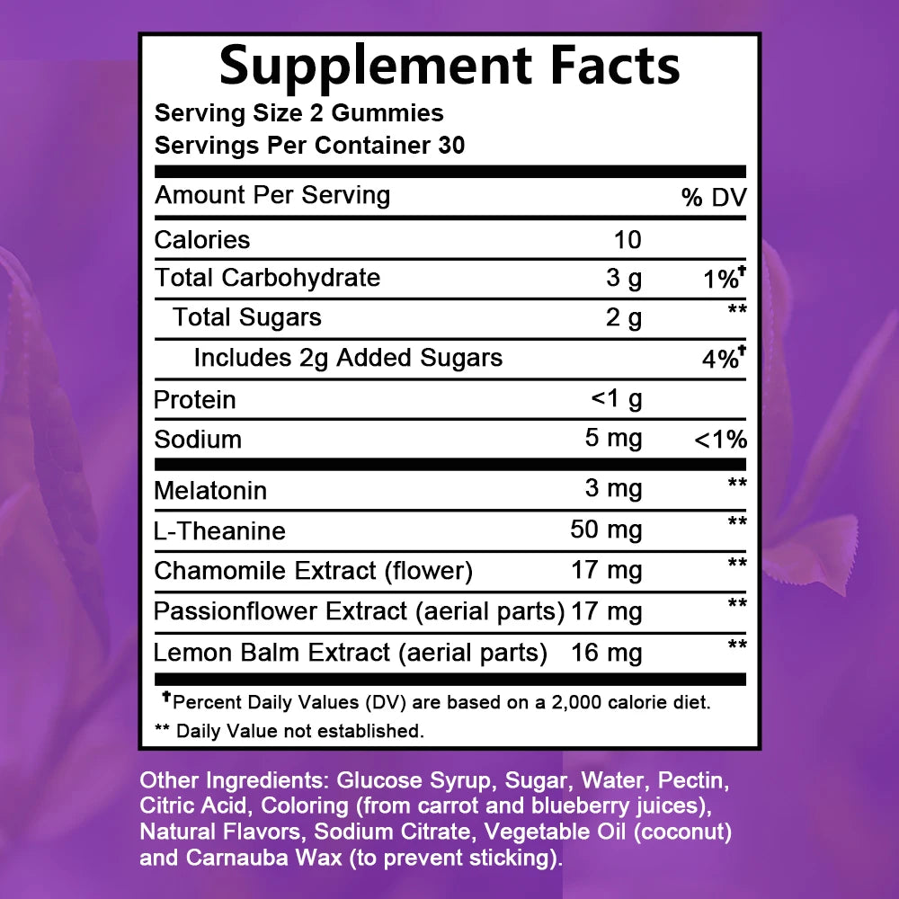 Gummies for Healthy Sleep Cycle, Fall Asleep Naturally, Fight Insomnia, Boost Immunity, Improve Rest Quality, Dietray Supplement