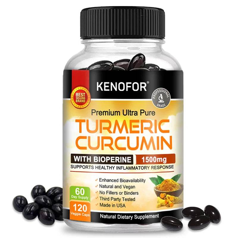 Kenofor Curcumin Nutritional Supplement Supports Knee, Joint and Bone Health 120count United States