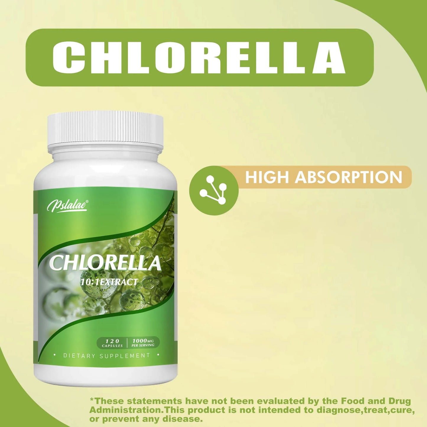 Chlorella - Liver Cleansing, Detoxification and Repair - Superfood Detox Supplement, Helps Free Radicals - 120 Capsules
