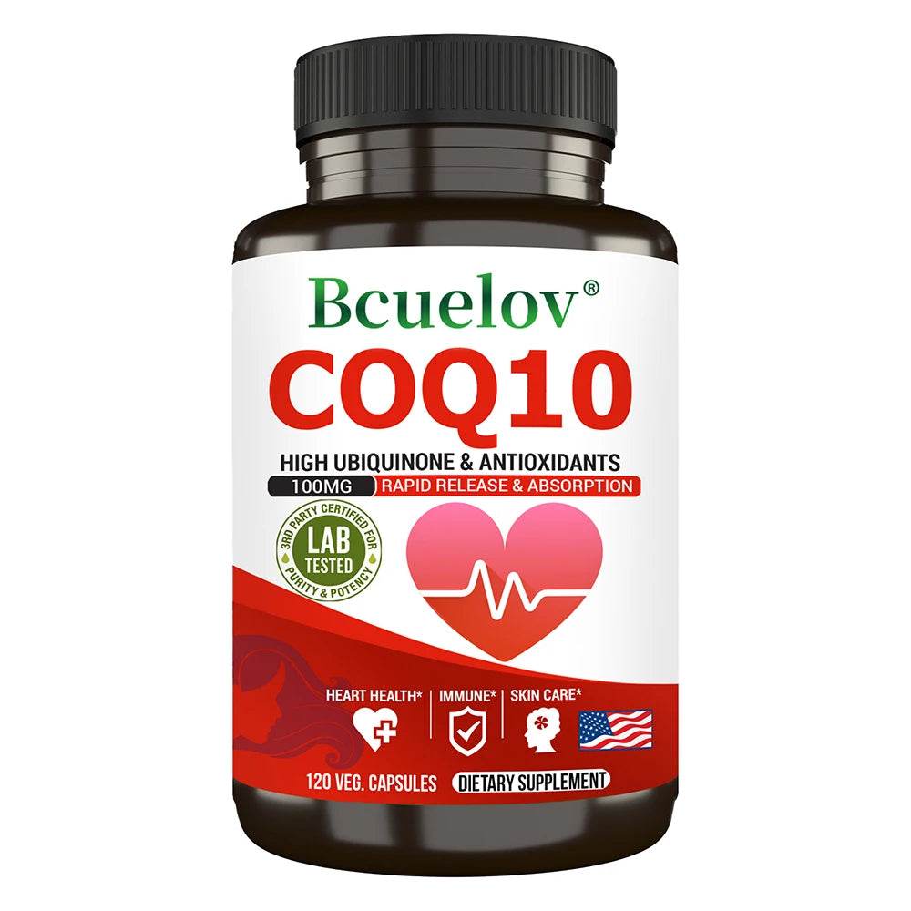 Coenzyme Q-10 Capsules - Natural Antioxidant, 100 Mg CoQ10 Capsules - Cardiovascular Health, Immune Health, Skin Care United States 120count
