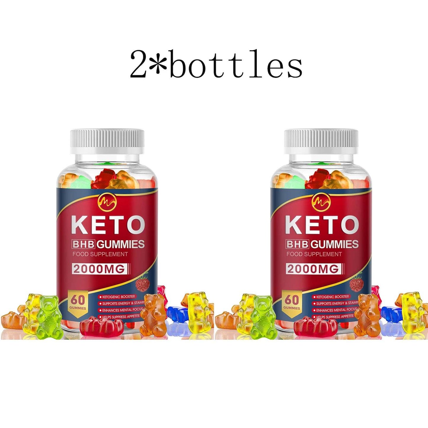 Keto Acv Gummies Help For Weight Loss Keto Gummy Supplement For Women And Men - Cleanse - Detox - Apple Cider Vinegar 2 bottles United States