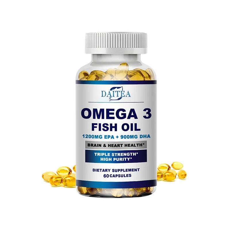 Premium Omega 3 Fish Oil | High EPA 1200 mg + DHA 900 mg | Supports Brain & Heart Health 60 COUNT United States