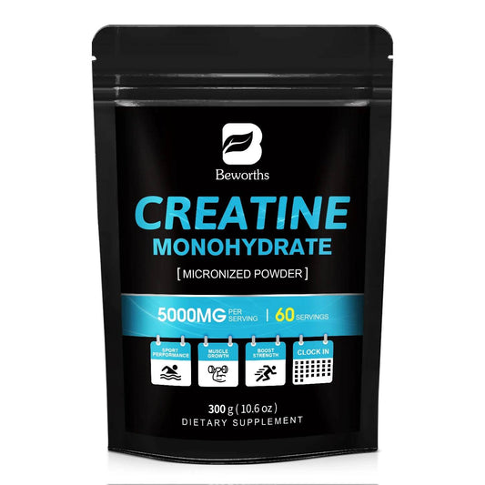 BEWORTHS 300g Creatine Monohydrate Fitness Supplements Build Muscles Muscle Endurance, Non-GMO, Gluten-Free 300g United States