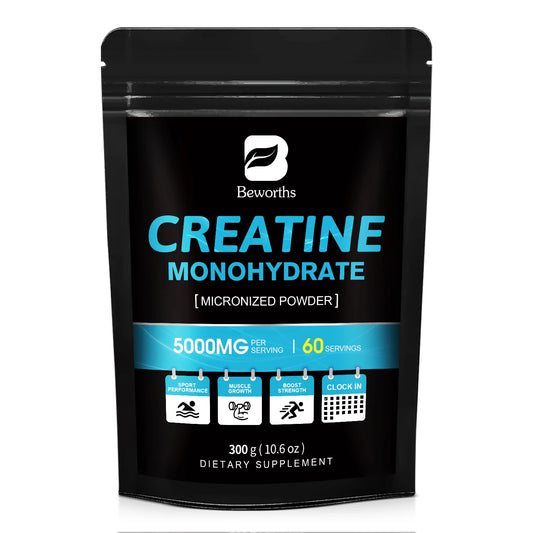 BEWORTHS 300g Creatine Monohydrate Fitness Supplements Build Muscles Muscle Endurance, Non-GMO, Gluten-Free 300g United States