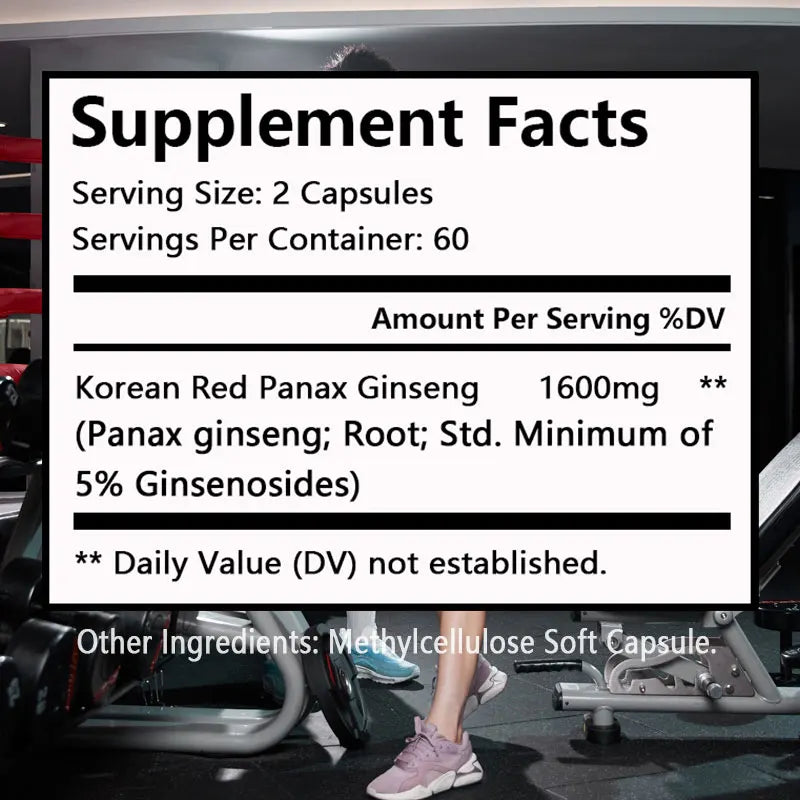 Korean Red Ginseng Extract - Supports Maximum Strength and Energy, Immune Health Supplement, Vitality, Stamina, Strength
