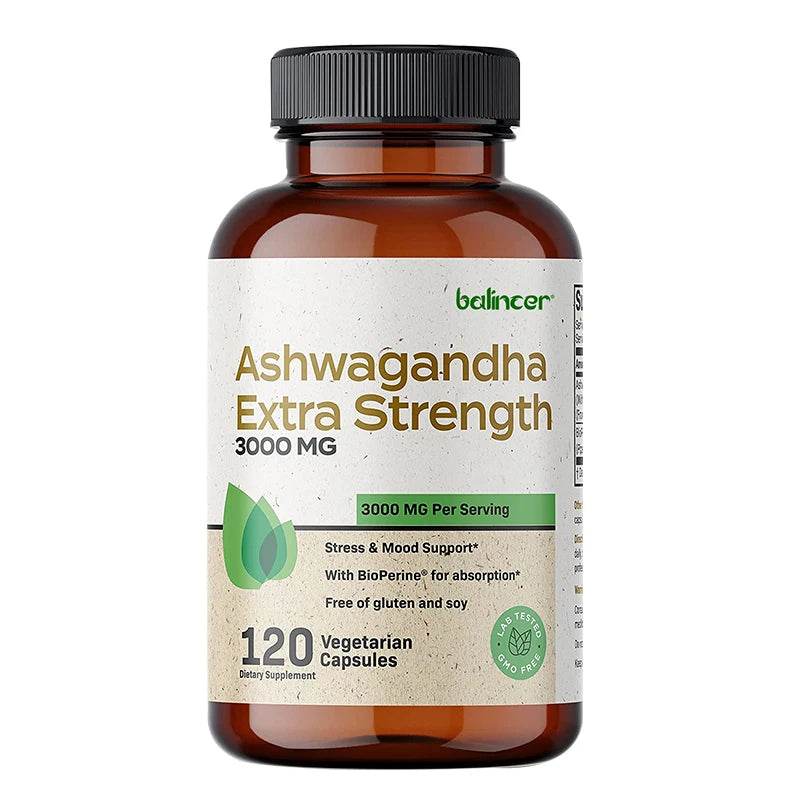 Balincer Ashwagandha Capsules | Ashwagandha Extract Supplement | Boost Energy, Relieve Stress, Support Mood & Focus 120count United States