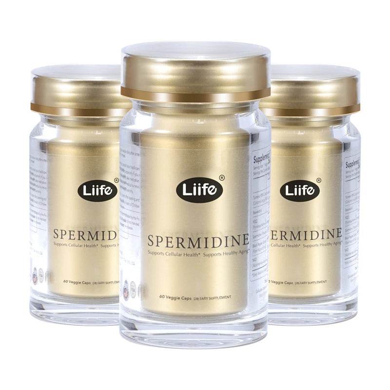 Liife Spermidine+NAD-60 capsules to support young cells,energy and antioxidants,regulate cholesterol and improve memory,From USA 3 bottle 180 caps United States