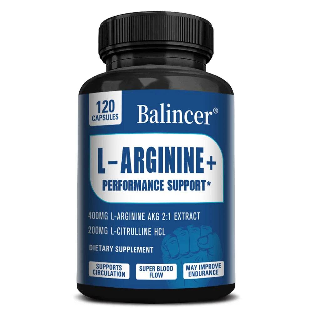 Men's Supplement with L-arginine To Help Build Muscle and Endurance, Provide Pre-workout Energy, and Improve Blood Flow United States 120count