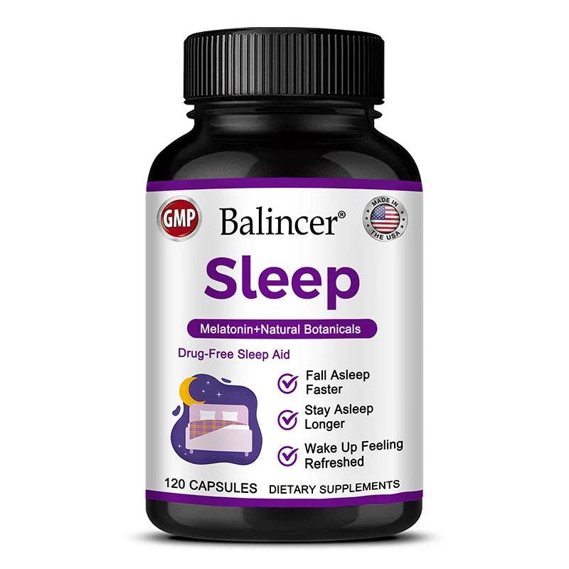 Sleep Supplement - Melatonin + Natural Plant Extracts, Promotes Healthy Sleep Cycles, Supports Immune Health, Antioxidant 120 count United States