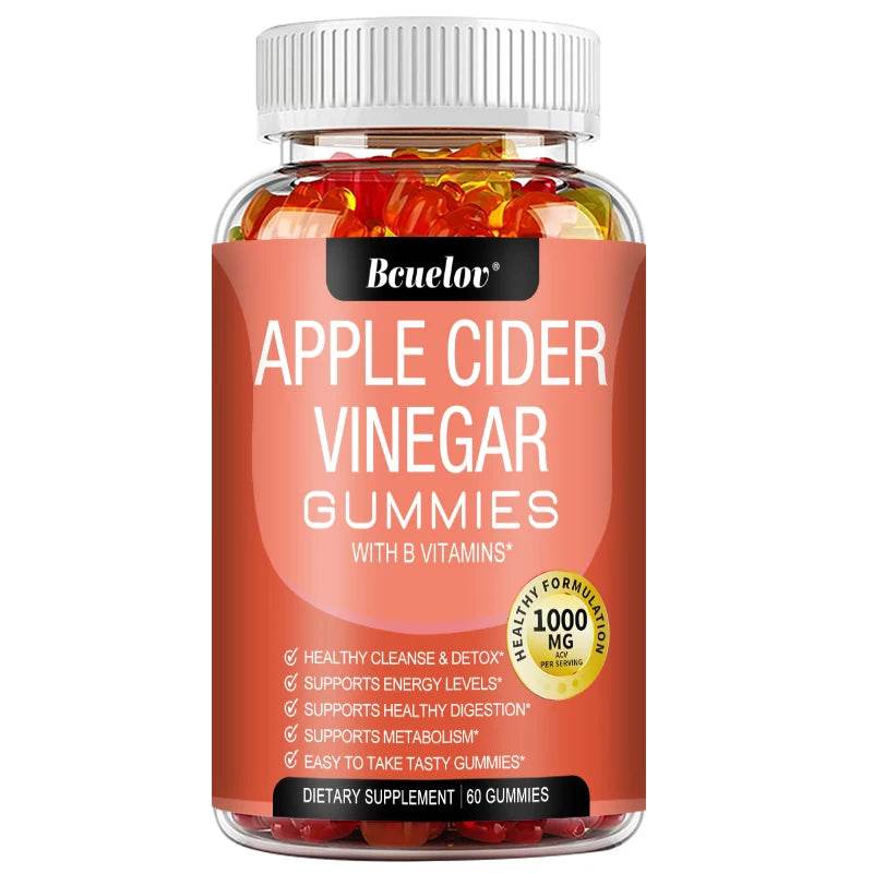 Bcuelov Apple Cider Vinegar Gummy Vitamins - Detox Cleanse, Fat Burner, Weight Management, Digestion Booster, Metabolism United States 60count