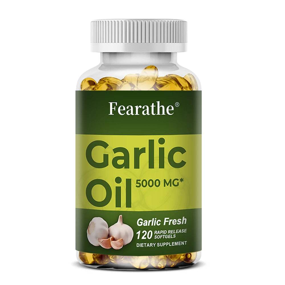 Garlic Oil Capsules, organic extract, promotes healthy cholesterol levels, immune system support 120 count United States