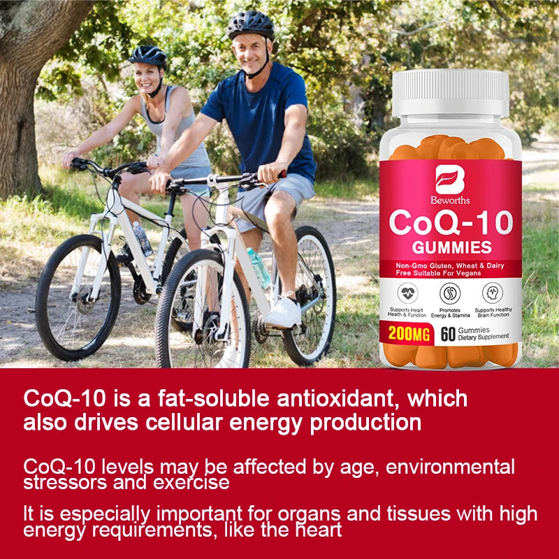 CoQ10 Gummies,for Cellular Energy, Brain & Antioxidant, Coenzyme Q10 Supplement