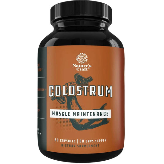 Colostrum, 30% IgG 500 mg - Muscle Support, Gut Health, Joint Immunity, Bone Strength & Brain Support, 60 Capsules United States 60count