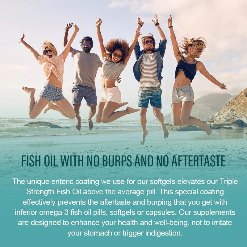 3600mg Triple Strength Omega 3 Fish Oil Supplement Rich EPA & DHA, Omega 3 Supplements for Heart, Brain & Immune Support