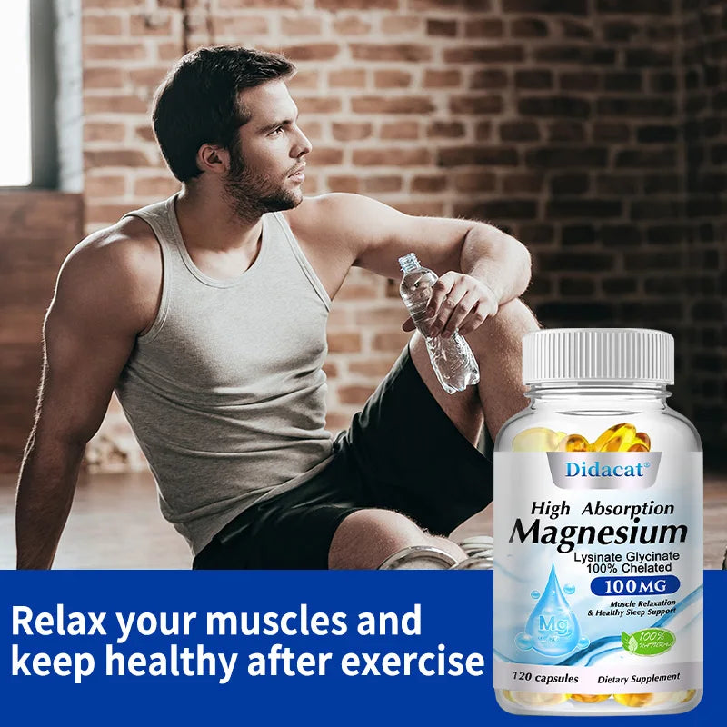 High Absorption Magnesium Complex Capsule - Bone,Muscle Heart Health Supplement,Sleep Support,Relaxation,Stress & Anxiety Relief