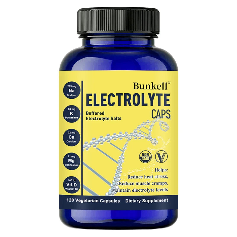 Bunkell Electrolyte Capsules - for Running, Endurance Sports Nutrition, Running Supplements - Maintaining Electrolyte Levels 120count United States