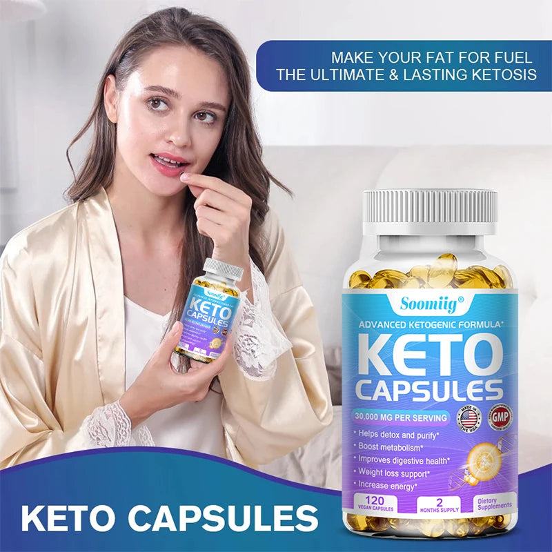 Keto Fat Burning Supplement - Appetite Suppressant, Energy Boost, Nutrition, Digestion, Metabolic Support 120 Capsules
