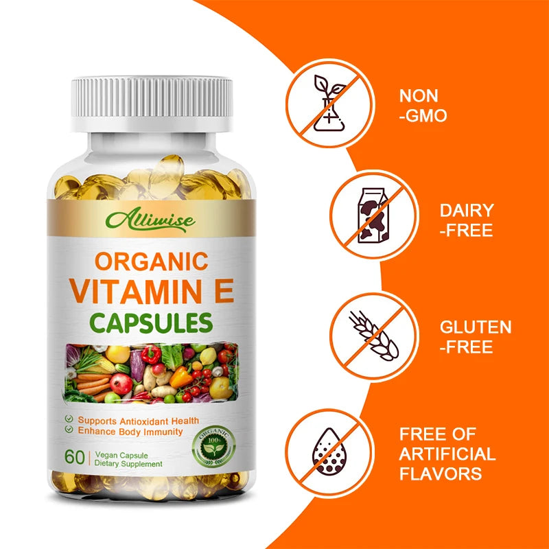 Vitamin E Capsules Helps Blood Birculation and Antioxidant & Brightens Skin Tone Daily Vitamin Supplement Beauty Health