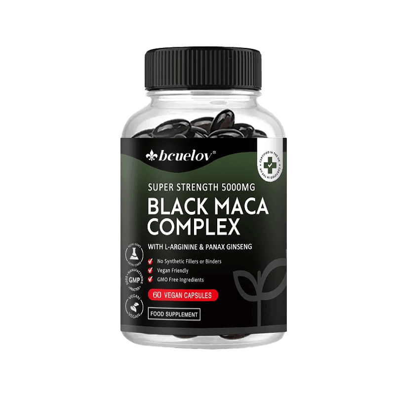 Black Maca & Ginseng Complex, Supports Energy, Muscle, Endurance, Mood, Focus, 120 Vegan Capsules United States 60count