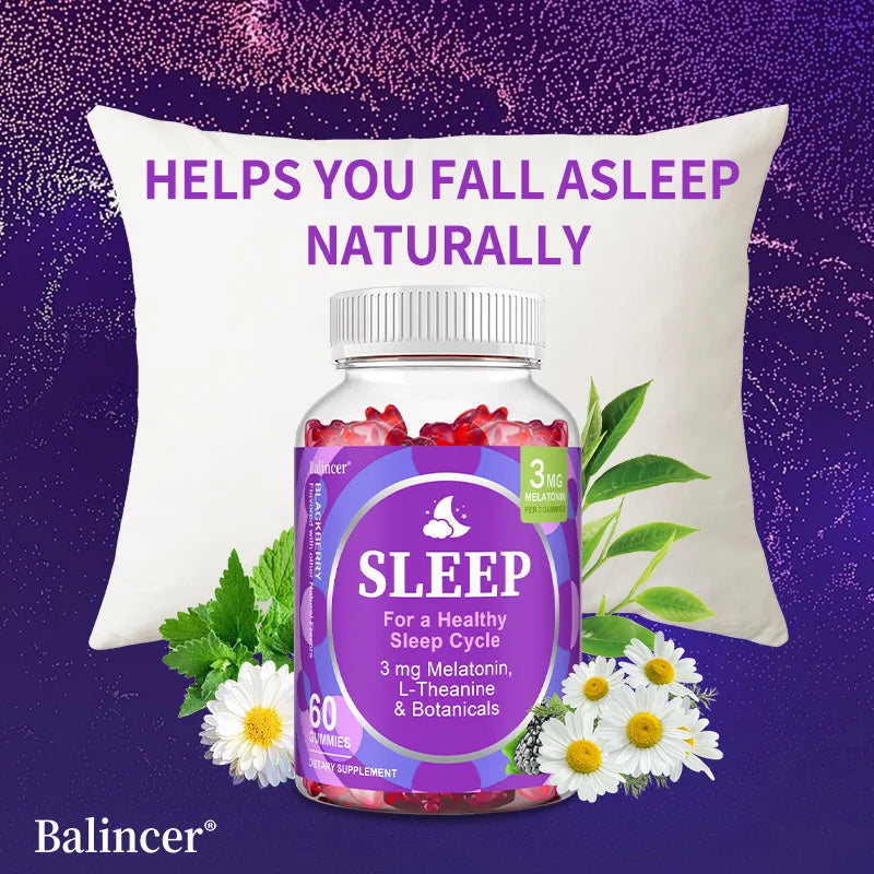 Gummies for Healthy Sleep Cycle, Fall Asleep Naturally, Fight Insomnia, Boost Immunity, Improve Rest Quality, Dietray Supplement