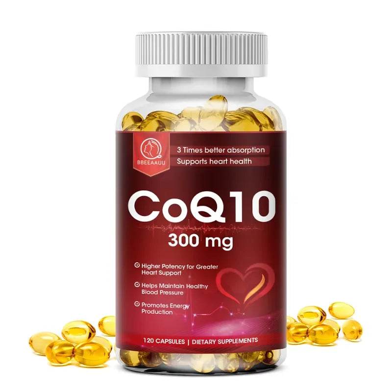 BBEEAAUU Coenzyme Q10 Capsules Heart Health Supplement COQ10 Supports Cardiovascular Health Blood Pressure Health 120pcs United States