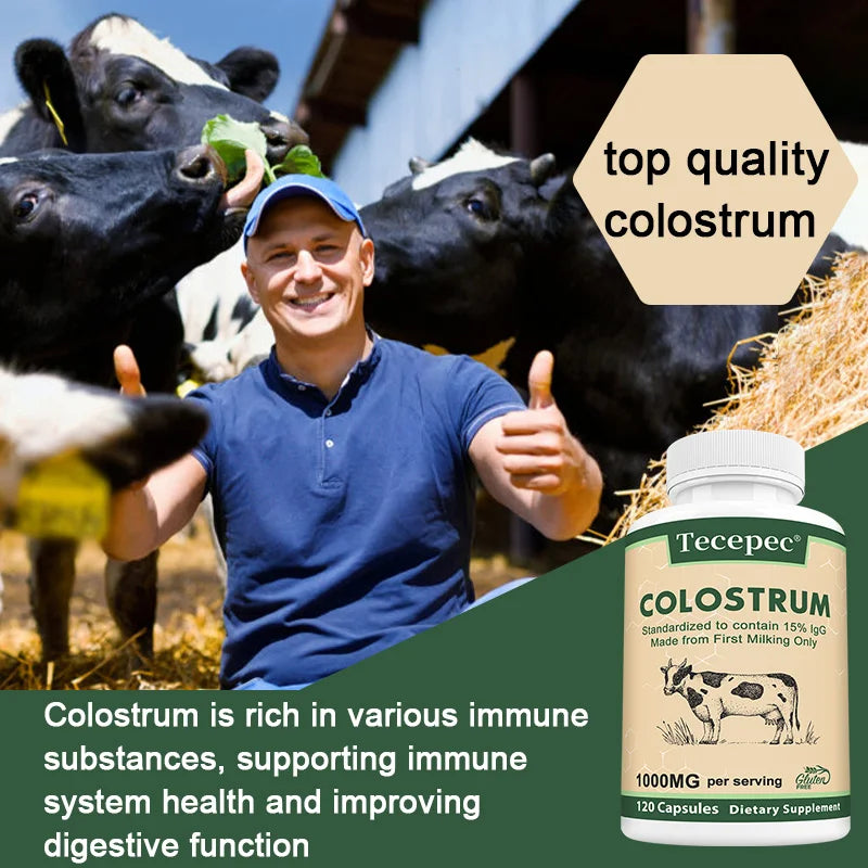 Colostrum Supplement Colostrum Extract (Colostrum Only), Supports Immune & Digestive Health, 120 Capsules