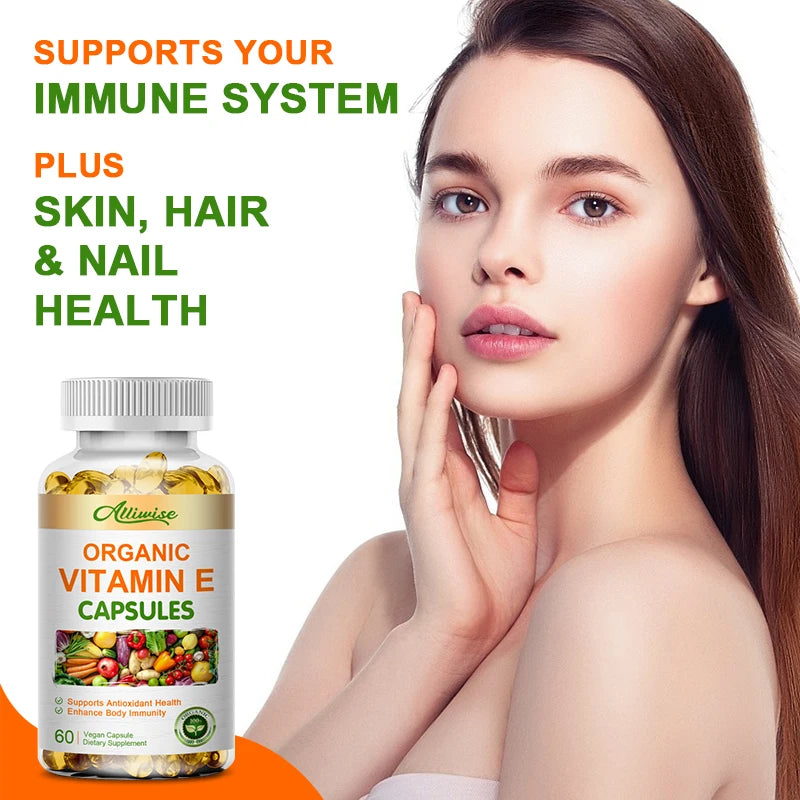 Vitamin E Capsules Helps Blood Birculation and Antioxidant & Brightens Skin Tone Daily Vitamin Supplement Beauty Health