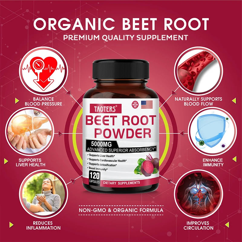 Liver Supplements - Beetroot Milk Thistle Grapeseed Extract Capsules, Cardiovascular Detoxification and Kidney Support