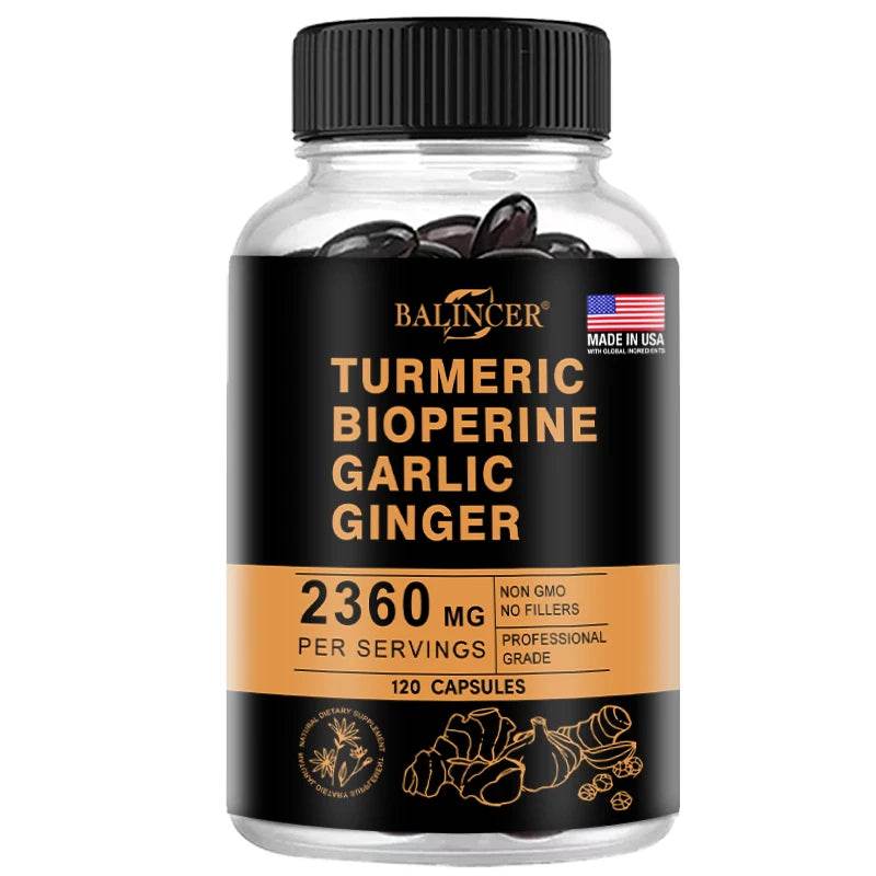 Turmeric Ginger Supplement for Digestive Health, Immune Health, Inflammation and Joint Health Powerful Formula United States 120 count-1 bottle