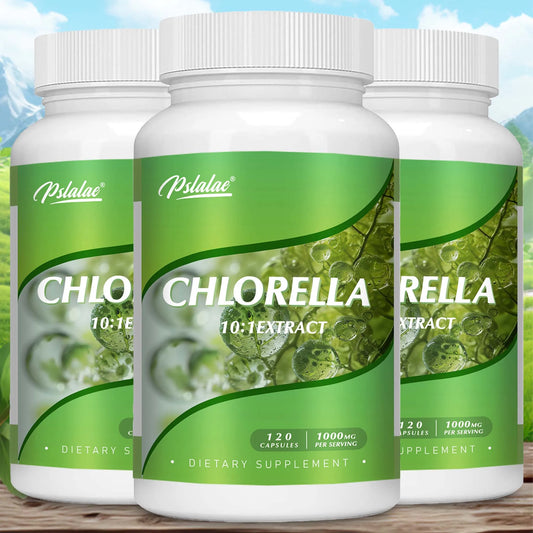 Chlorella - Liver Cleansing, Detoxification and Repair - Superfood Detox Supplement, Helps Free Radicals - 120 Capsules
