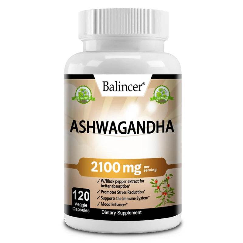 Organic Ashwagandha 2,100 Mg - Stress Relief, Mood Improvement, Immune and Thyroid Support United States 120count