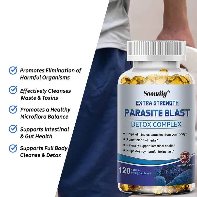 Parasite Detox Gut Health Supplement Supports Digestion and Detoxification Reduces Bloating Boosts Immunity 120 Capsules