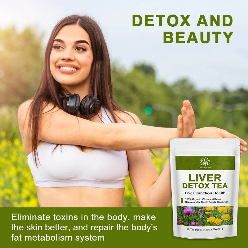 42 days Liver Cleanse Detox & Repair Herbal Tea - Silymarin Milk Thistle Supplements with Dandelion Root For Men & Women
