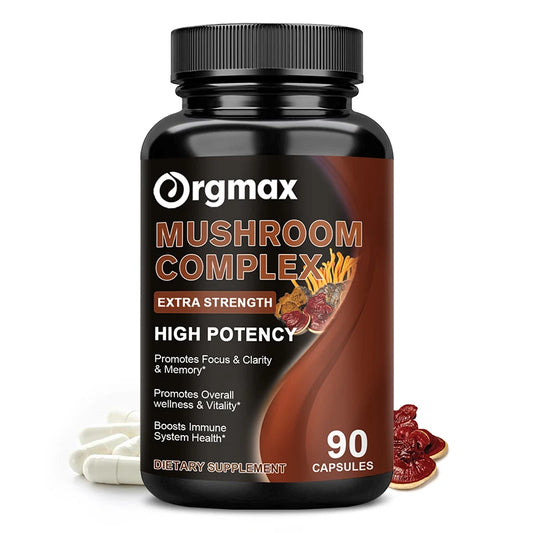 10 Mushrooms Blend Supplement - Lions Mane, Cordyceps,Turkey Tail -Natural Stress & Mood Support Brain, Memory & Focus, Immune 90pcs United States