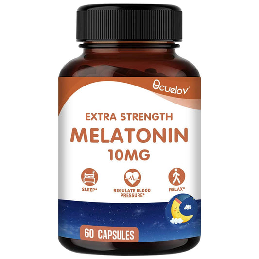 Sleep Melatonin 10 Mg Capsules, Adult Nighttime Sleep Supplement, Helps You Fall Asleep Faster and Deeper, 60 Vegan Capsules 60count United States