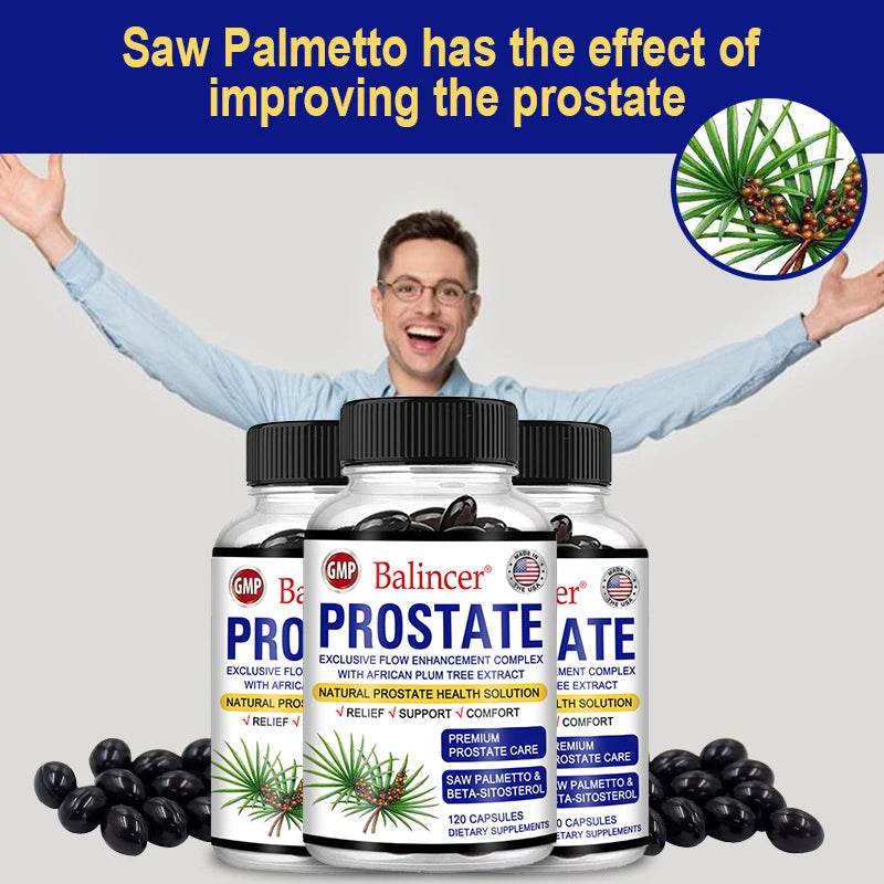 Balincer Saw Palmetto Sitosterol Capsules for Men's Prostate Health, Men's Health, Urinary Tract Health