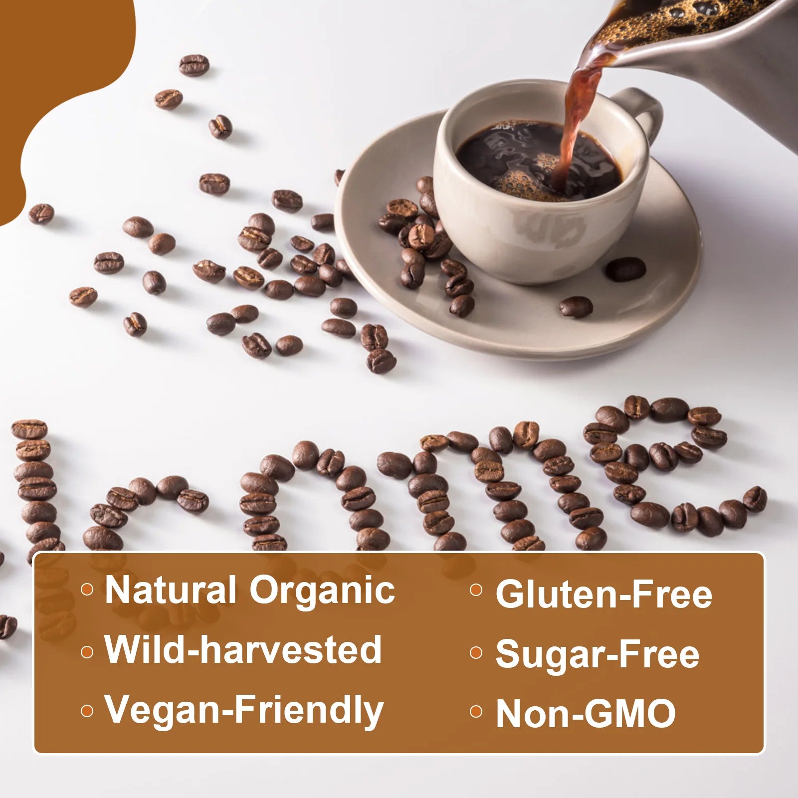 Mushroom Coffee Supplement 10 Mushroom Blend- Lion's Mane, Chaga, Cordyceps Brain Supplements for Energy, Memory and Immunity