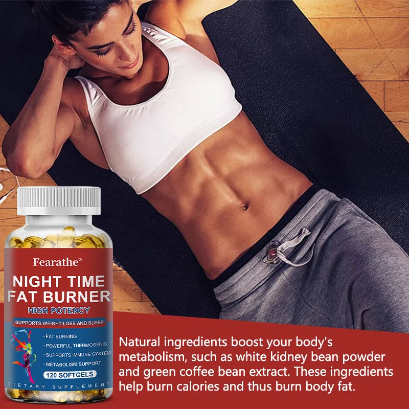 Nighttime Fat Burner - Highly Effective Support for Weight Management and Sleep Fat Burning Powerful Thermogenic Support