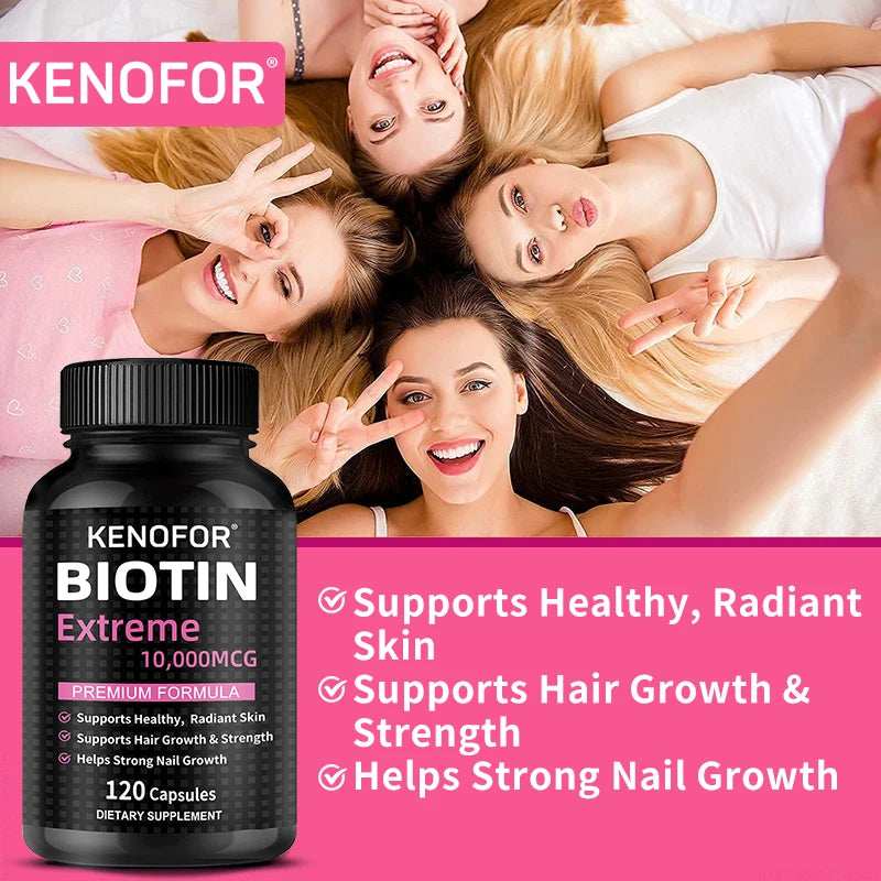 Biotin 10,000 Mcg - Vitamin Supplement To Support Energy Metabolism and Healthy Hair, Skin and Nails