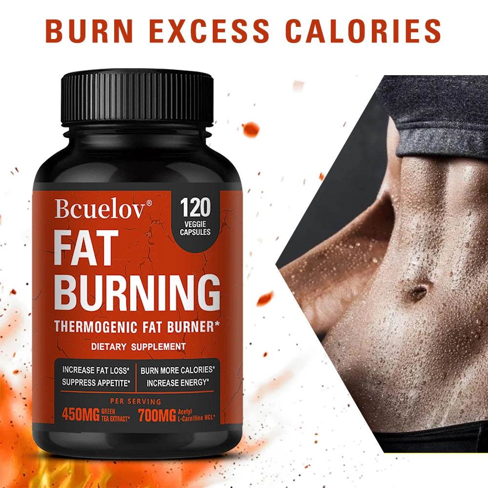 Slimming Capsule Fat Burner, with Acetyl-L-Carnitine, Green Tea Extract and Caffeine - for Healthy Weight Management Supplement United States 120count