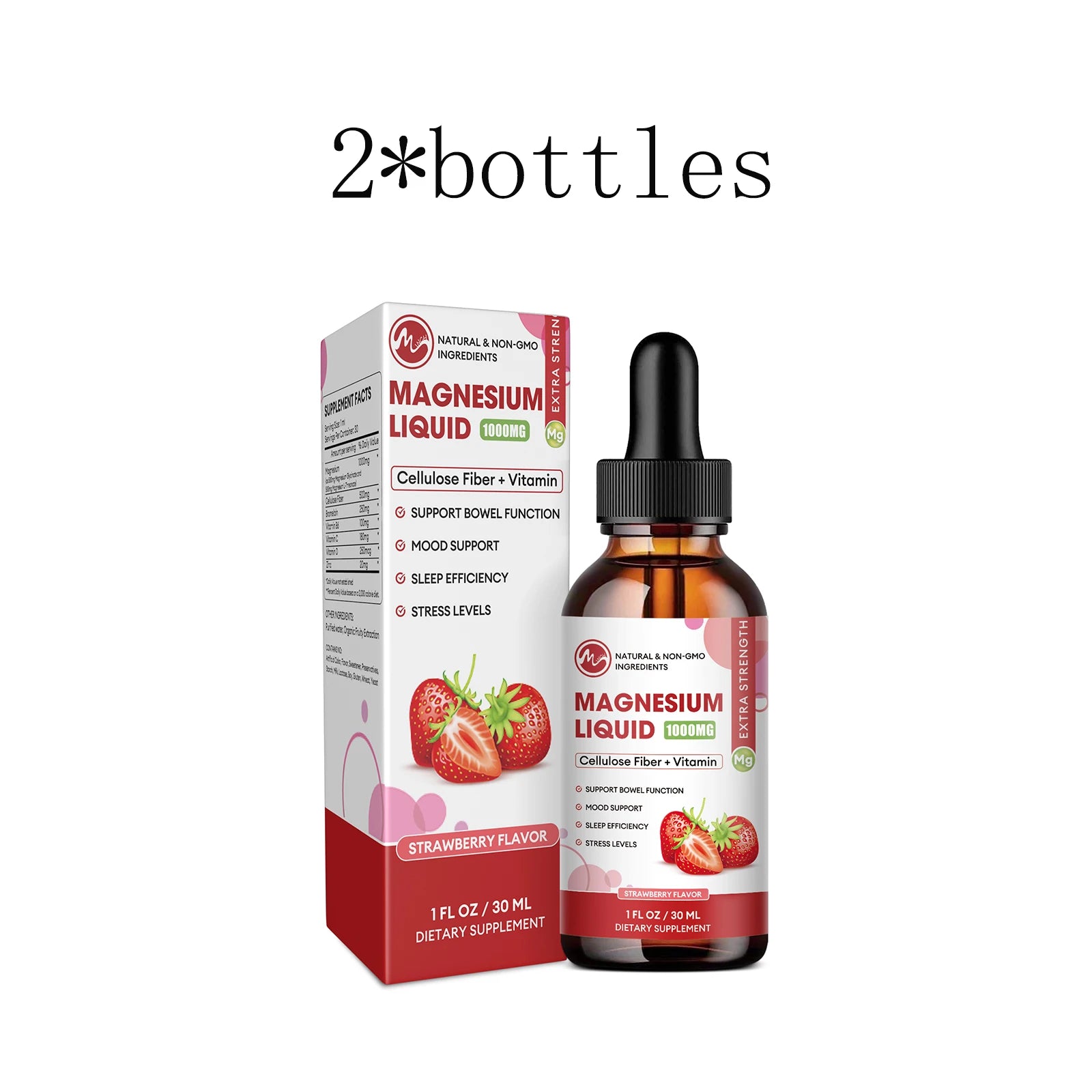 Magnesium Glycinate Liquid Drop, Vegan Non-GMO Complex Supplement Promotes Nerv,Relaxation,Muscle,Sleep Support 30Ml 2 bottles United States