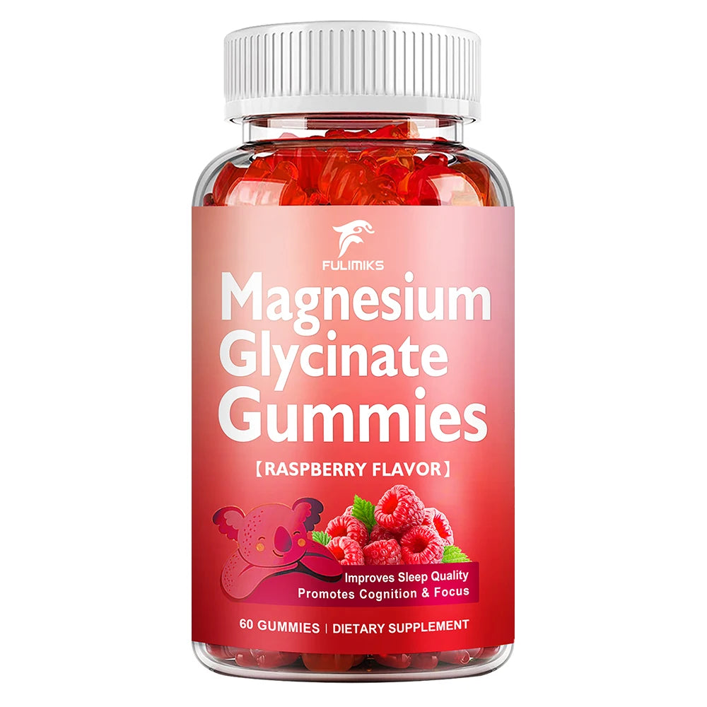 Magnesium Glycinate 500mg Gummies Supplement for Sleep, Bone Health & Mood To Help Adults Relax - 60 Gummies 1 Bottles United States