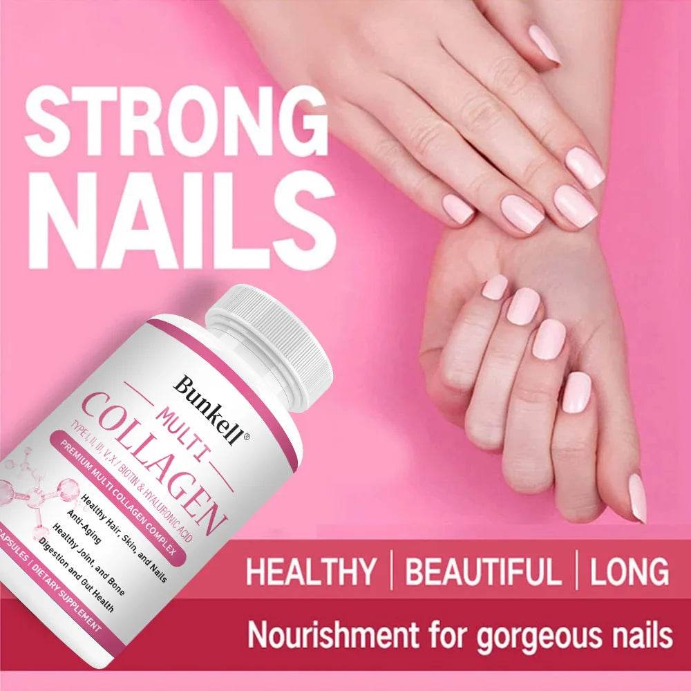 Collagen Complex with Hyaluronic Acid, Biotin - Hydrolyzed Collagen Types I, II, III, V, X; Hair, Skin, Nails, Joint Support