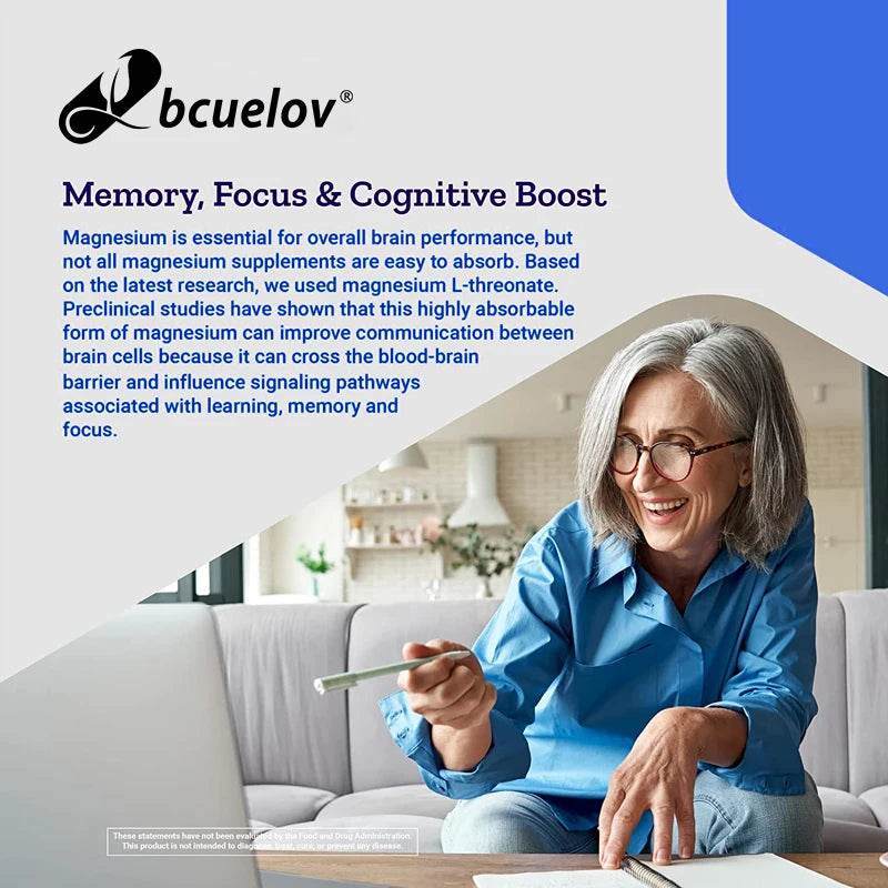 Advanced Nootropics Brain Enhancer Supplement for Memory, Focus, Nerve Energy & IQ Health with Vitamins B12, B6, 120 Capsules