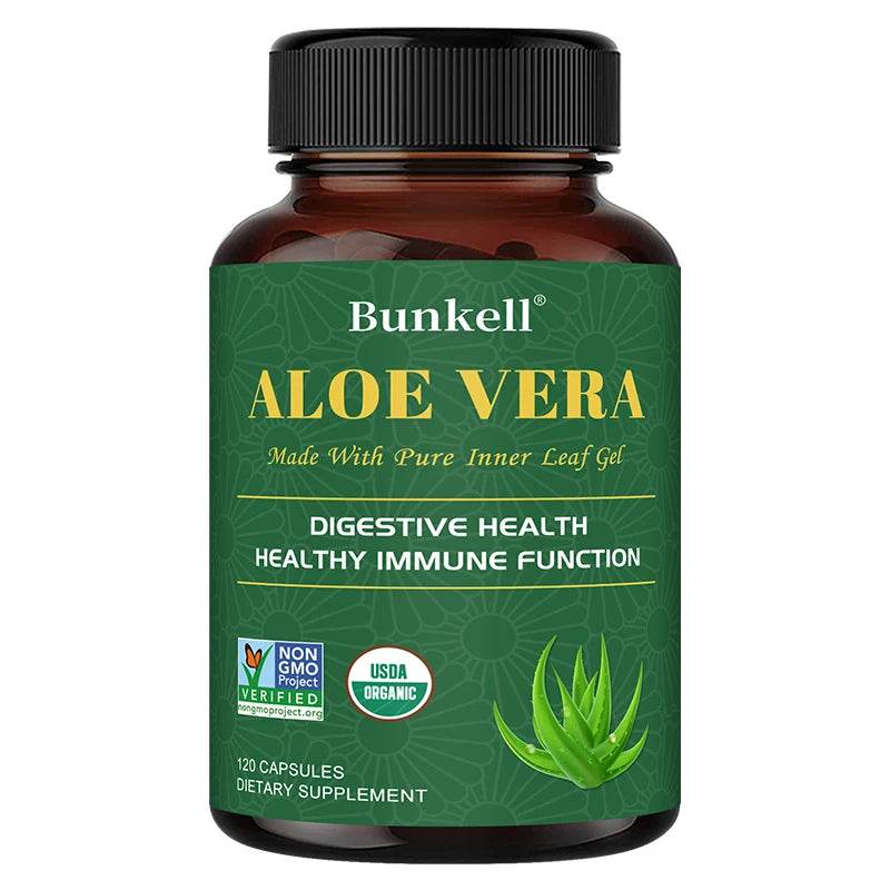Aloe Bioactive Organic Leaf Supplement - Organic Freeze Dried Aloe 180 mg, Detox Cleanse, Gut Health, 120 Capsules United States 120coumt