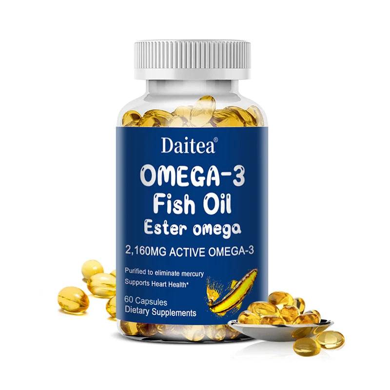 Omega 3 Fish Oil Dietary Supplement with DHA EPA to Support Eyes, Heart, Brain and Immune System 60count United States