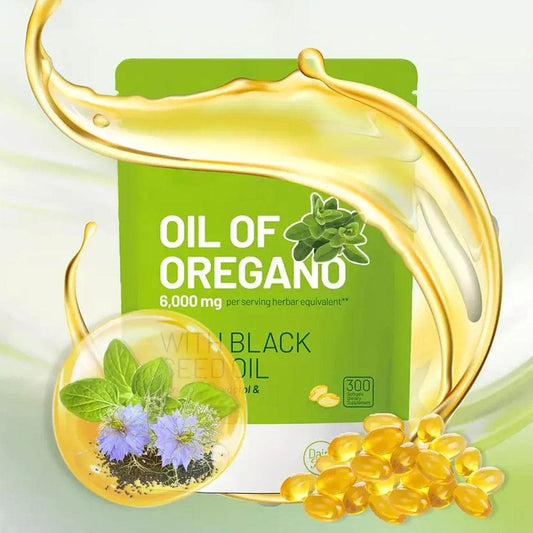 300 Capsules Oil Of Oregano with Black Seed Oil - Natural Antioxidants for Fitness Nutritional Support - Highly Effective 1 bag United States