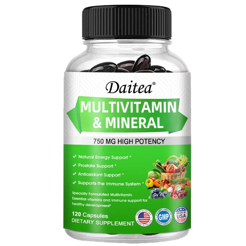 Multivitamin Capsules with Mineral Supplement To Provide Energy, Prostate, Skin and Eye Health Immune Support for Women and Men 120 count United States
