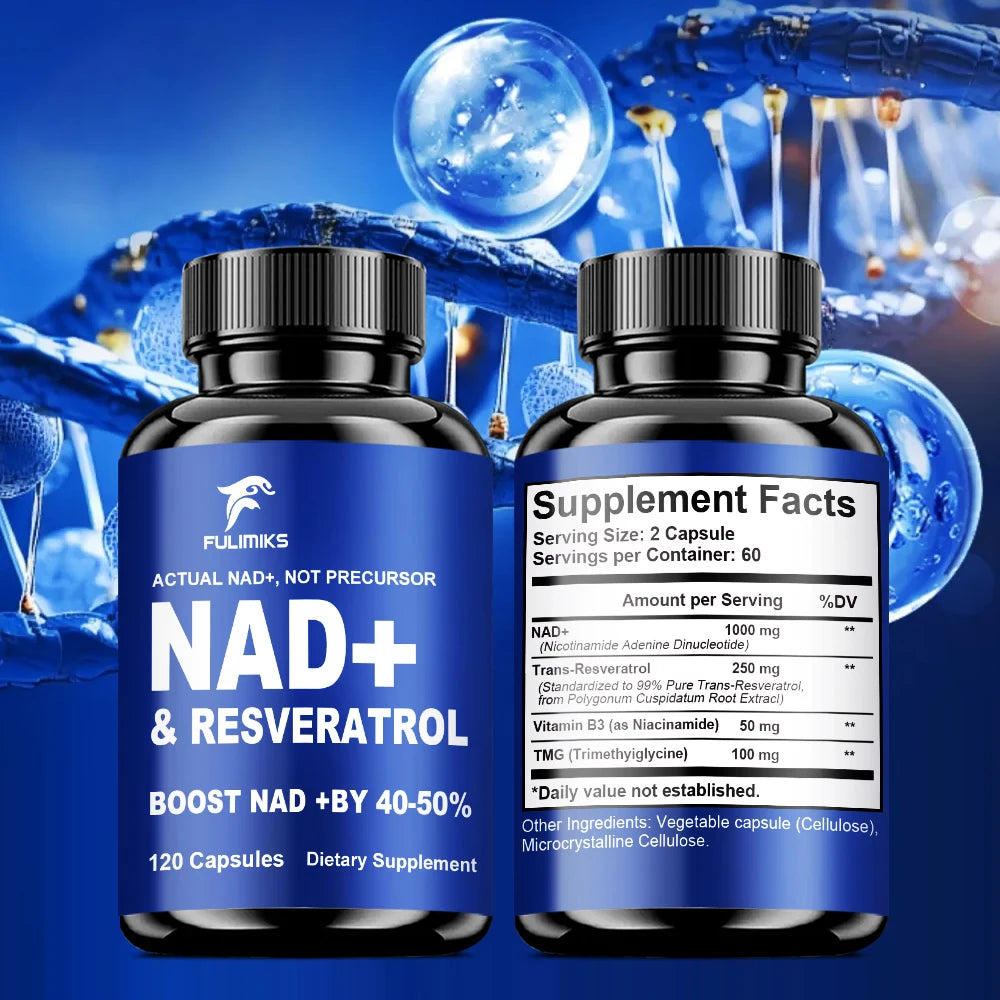 NAD Supplements, Supplements with Resveratrol + Vitamin B3, Nad Plus Boost Supplements - Supports Cellular Health