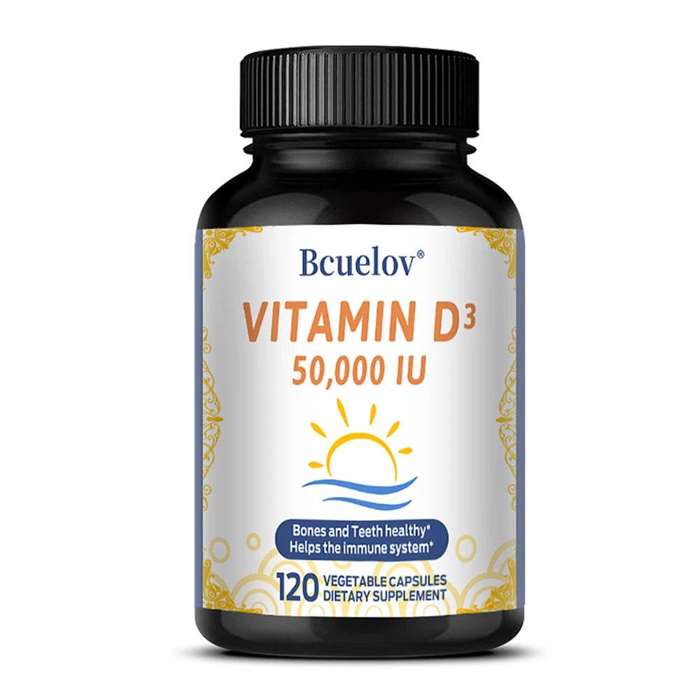 Vitamin D3 50,000 IU Supplement, Supports Strong Bones, Heart, Teeth, Muscle Health, for Men and Women, 120 Capsules United States 120coumt